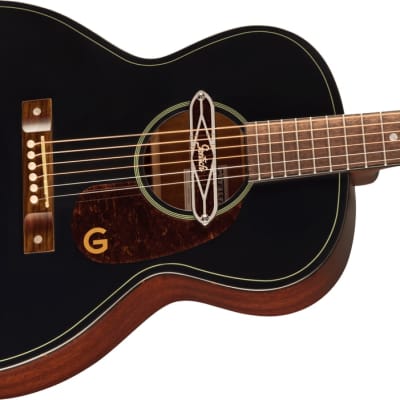 Gretsch - Deltoluxe Concert - Acoustic-Electric Guitar w/ Tortoiseshell Pickguard - Walnut Fingerboard - Black Top for sale
