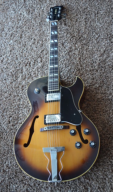 Vintage 1976 Aria Pro II EA 650 SB Guitar Sunburst ES-175 Jazz Guitar 16" Body image 1