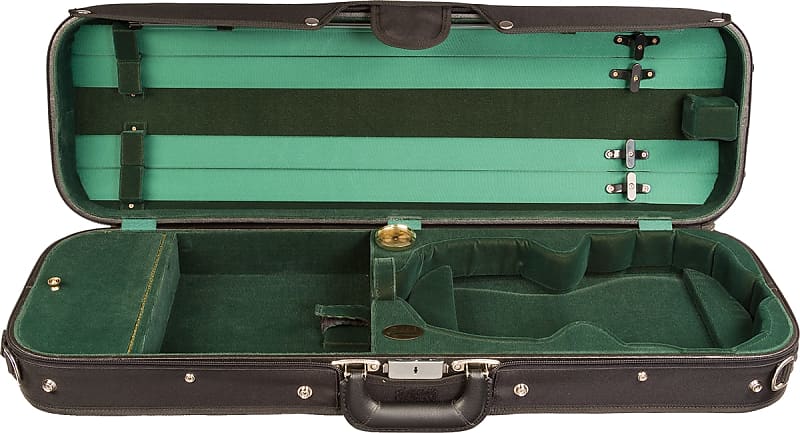 Bobelock 16002 4/4 Violin Oblong Suspension Case Black Ext/Green Velvet Interior image 1