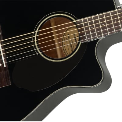 Fender CC-60SCE Concert Electro Acoustic Guitar - Black image 4
