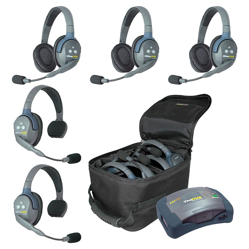 Eartec Co HUB523 UltraLITE  HUB person system w/ Single Double  Headset Reverb