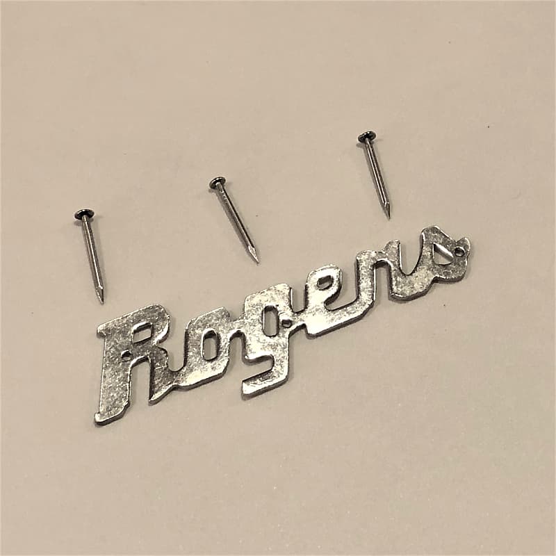 Rogers Drums Model No. 5SLOGO Script Logo Badge