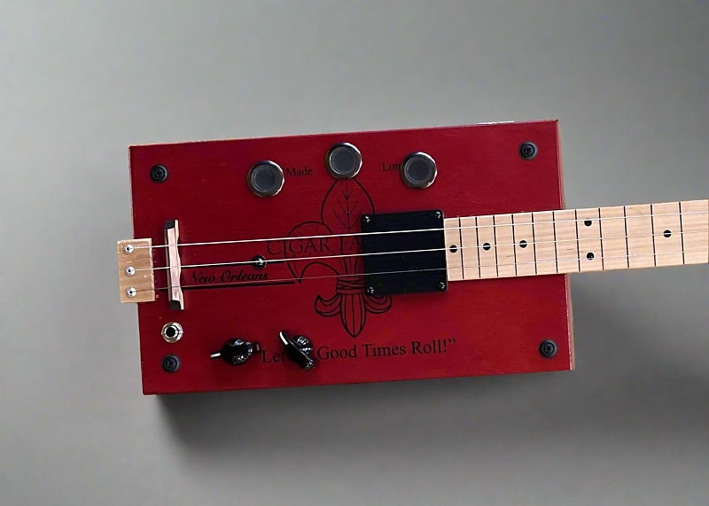 Dave's Cigar Box Guitar New Orleans Cigar Factory (Fretless) Reverb