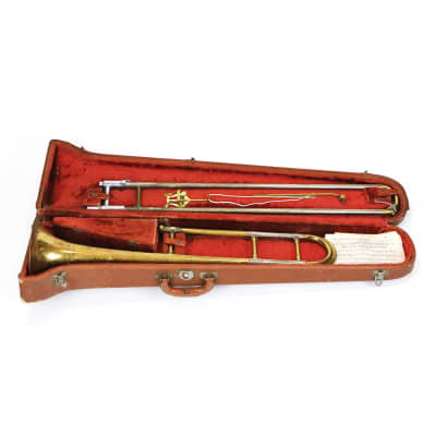 1960s Getzen Super Deluxe Tenor Trombone Brass Chrome Jazz Band Studio Stage Model Instrument Horn Made in USA Original Hard Shell Case (T178) image 2