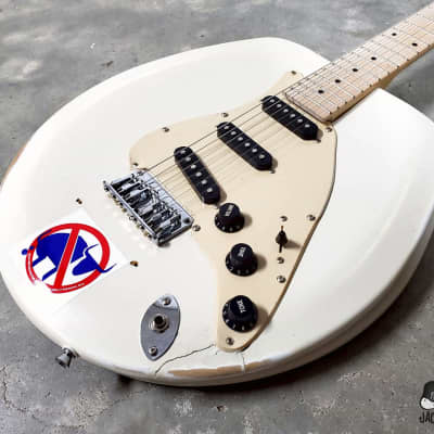 Jack's Guitarcheology "The Stratocrapper" Toilet Seat Electric Guitar (2021, Oly. White Relic) image 4