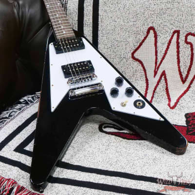 Gibson Custom Shop Artist Collection Kirk Hammett 1979 Flying V Murphy Lab Aged Ebony image 8