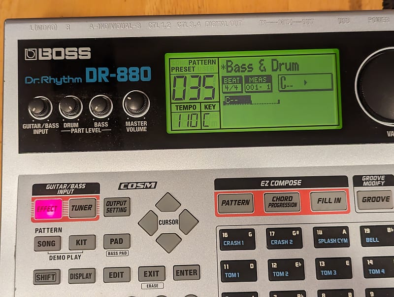 Boss DR880 Drum Machine & Guitar & Bass Effects Processor Reverb