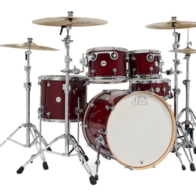 DW Design Series 4-pc Maple Shell Pack Cherry Stain w/ 22" Kick image 1