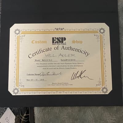 ESP Custom Shop Distressed Black Warbird Will Adler Lamb of God Signature  inklusive original ESP Koffer und Zertifikat image 4