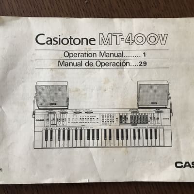 Casio Casiotone MT-400V  1980 Paper manual booklet