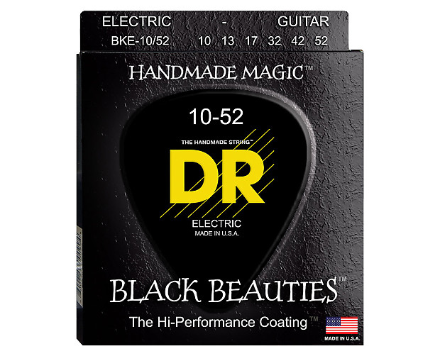 DR BKE-10 Black Geauty Coated Electric Guitar Strings - Big N Heavy (10-52) image 1