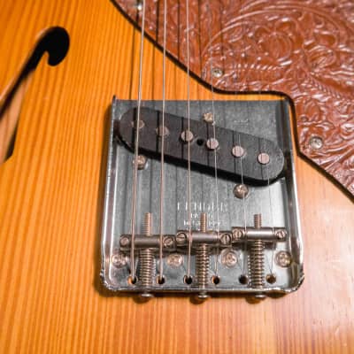 Fender 2004 Masterbuilt John English Telecaster Thinline Guitar- Pine/Leather image 13