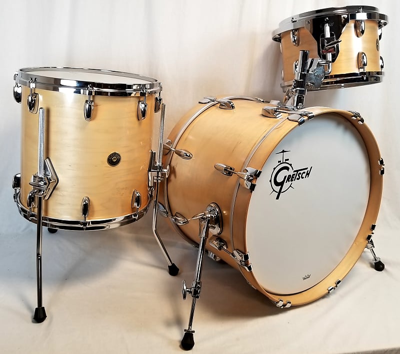 Gretsch USA Custom "Charlie Watts" Style 3-Piece Kit, Natural Satin Lacquer, Classic Maple, 14x20, 8x12,14x14 2023 image 1