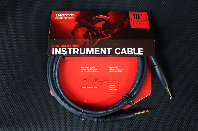 D'Addario Planet Waves Custom Series Instrument Cable 10 FT 1/4 to 1/4 PW-G-10 image 1
