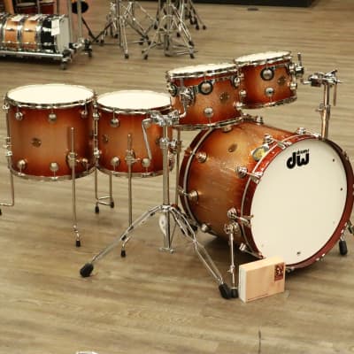 DW Jazz Series Maple/Gum Shellpack 22/10/12/14/16 (Copper Glitz Burst with Nickel Hardware) image 6