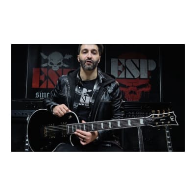 ESP LTD Deluxe EC-1007 Baritone Evertune 7-String Right-Handed Electric Guitar with 3-Piece Mahogany Neck and Macassar Ebony Fingerboard (Black) image 5