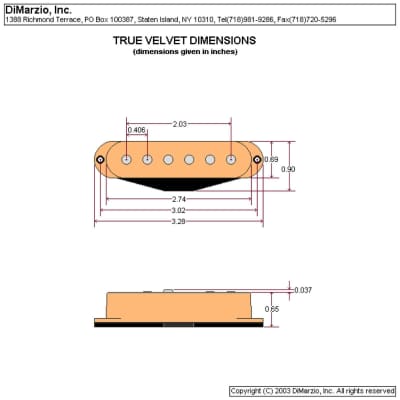 NEW DiMarzio DP176 True Velvet Bridge Single Coil Pickup for Strat - BLACK image 3