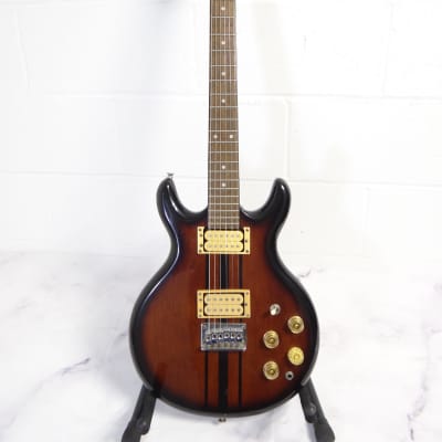 Cort Performer Series Double Cutaway 1980’s - Walnut Stain Competition Stripe Travis Bean Alembic Made In Korea for sale