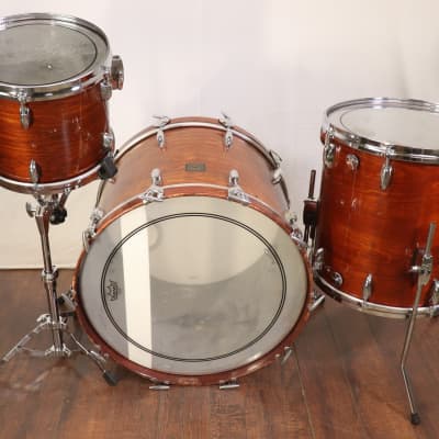 Gretsch USA Walnut 3pc Drum Set Kit Vintage 1970's image 15