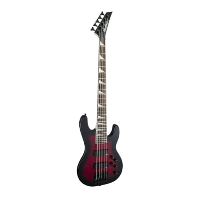 Jackson JS Series Concert Bass JS3VQ 5-String Electric Guitar with Amaranth Fingerboard (Transparent Red Burst) image 4