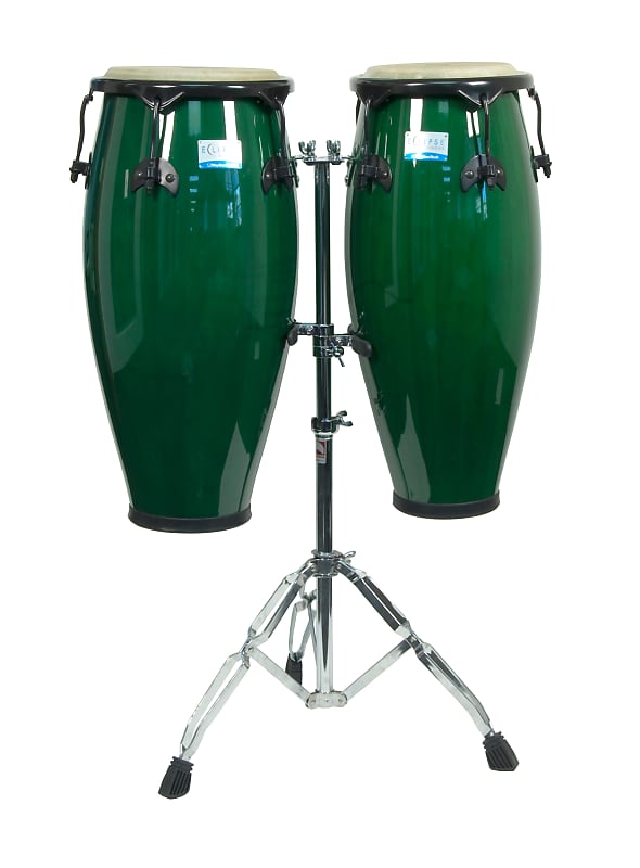 Rhythm Tech RT5505 Eclipse Conga Set with Stand. Green Finish Reverb