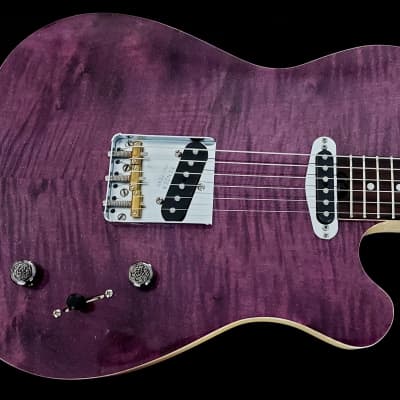 Black Mamba Tele Style 2023 - Purple with Gold Sparkles Gloss for sale