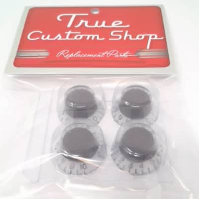 True Custom Shop® Black & White Top Hat Knobs for Gibson Les Paul SG Pure LP 4pk image 5