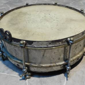 sehr alte Jazz steel snare drum TROMMEL + Stecken um 1930 image 2
