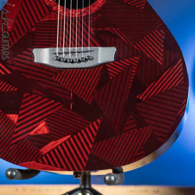 2021 RainSong BI-WS1000N2C Black Ice Acoustic Guitar Ish Exclusive Cranberry Red image 4