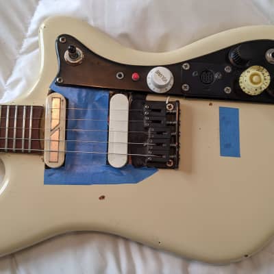 Mosrite 5 string electric Mandolin Olympic White 13-pin Sustainer Monster Axe Gumby rare 50's? 60's? image 2
