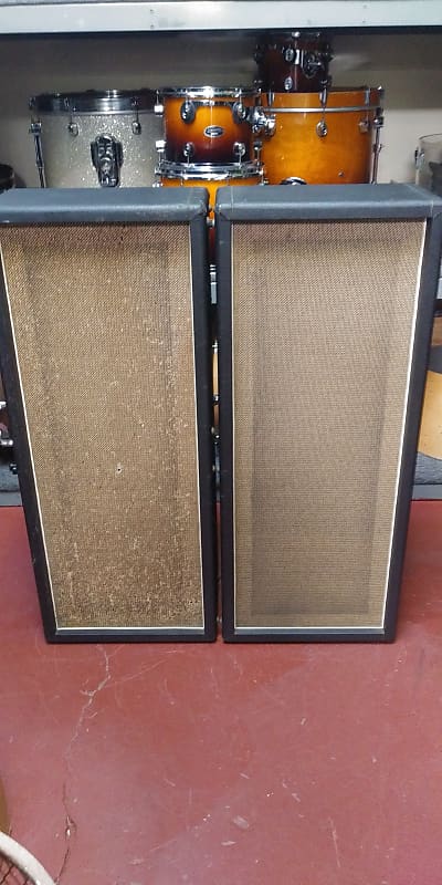 RARE! Marshall 1960s/1970s Celestion G12M 4 x 12" Basketweave PA Speaker Columns/Guitar Cabinets - Very Clean! image 1