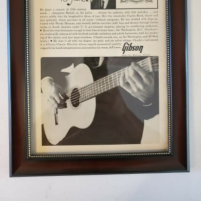 1961 Gibson Guitars Promotional Ad Framed Charlie Byrd Original