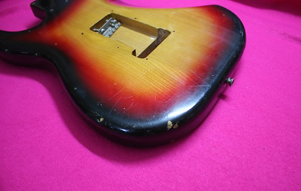 Vintage 1980 Greco Stratocaster body 3 tone Sunburst Ash