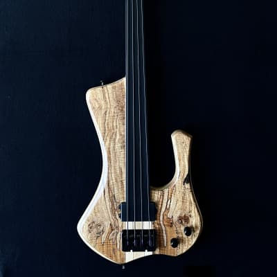 MG bass New Extreman fretless 4 strings bartolini Spalted Maple ebony Hipshot Bridge image 3