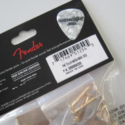 Fender American Vintage 3-Saddle Telecaster Bridge Assembly Gold USA 0990806200 image 2