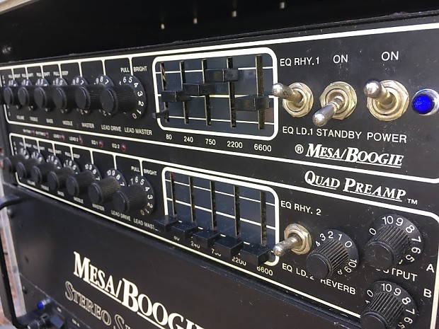Mesa Boogie Quad Preamp/Simul-Class Stereo 295 Power Amp 1987 Black image 1