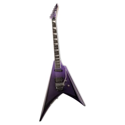 ESP LTD Alexi Ripped 6-String Electric Guitar with V Shape, Neck-Thru-Body, 3-Piece Thin U Maple Neck, and Macassar Ebony Fingerboard (Right-Handed, Purple Fade Satin) image 3
