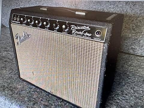 1966 Vintage Blackface Fender Princeton Amplifier image 1