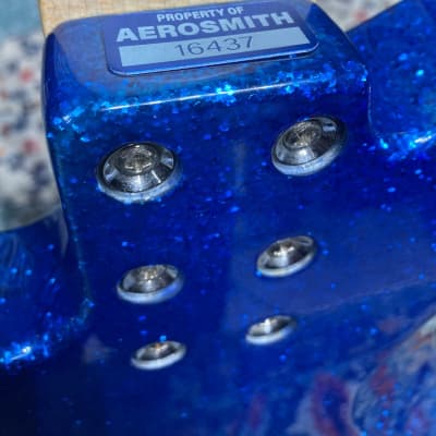 Tom Hamilton's Aerosmith, Custom G&L ASAT Blue Glitter Bass, 2010s  PLUS Personalized NHL Hockey Jersey. AUTHENTICATED! (TH2 #4) image 3