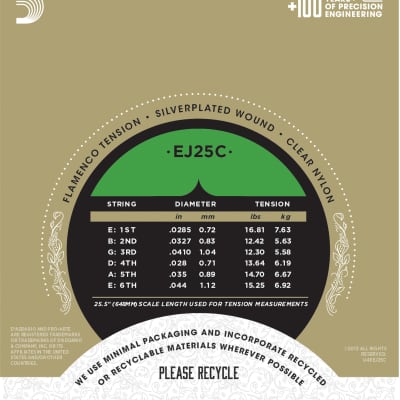 D'Addario EJ25C Pro-Arte Clear Nylon Composite Flamenco Guitar Strings image 2