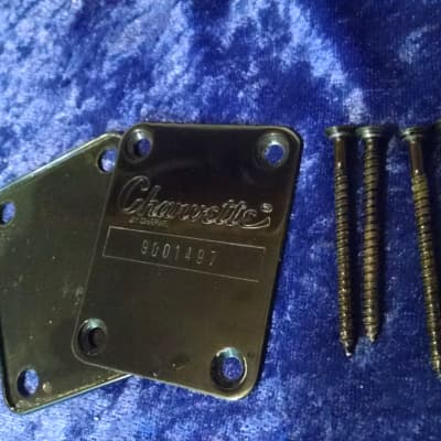 90s Charvette neck plate black w/screws and pad for sale