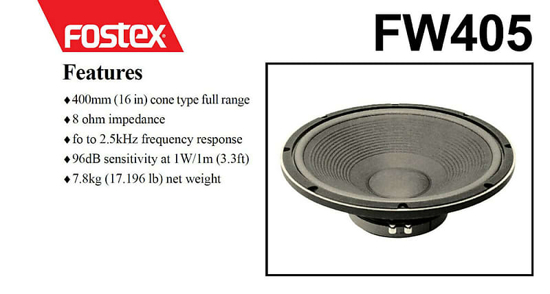 Fostex hifi FW405 Cone Woofer 16