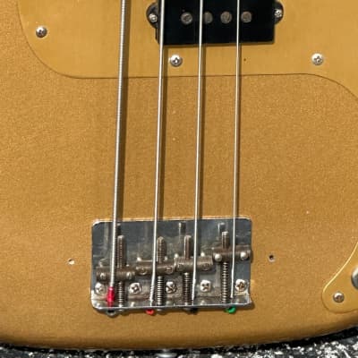 Fender Precision Bass  1957 - rare Gold Top Gold Refin early Raised "A" Polepiece P Bass on a budget ! image 9