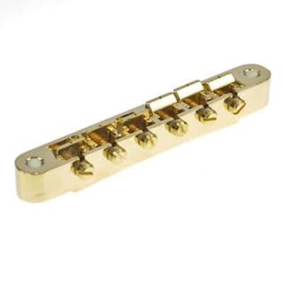 Faber ABRH ABR-1 Bridge (fits Inch studs) - nickel with natural brass saddles image 3