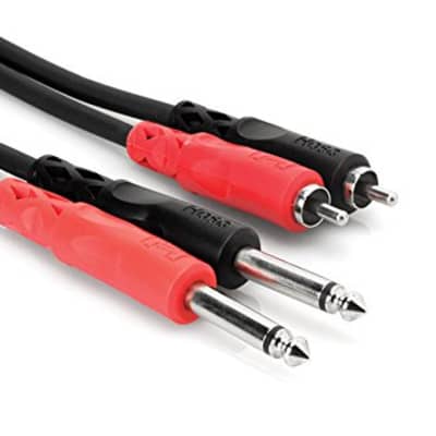 Hosa Technology Two 1/4" Phone Male to Two RCA Male Unbalanced Cable image 1