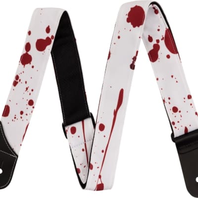 Jackson Guitars Blood Splatter Guitar Strap, White and Red, 2" Wide for sale