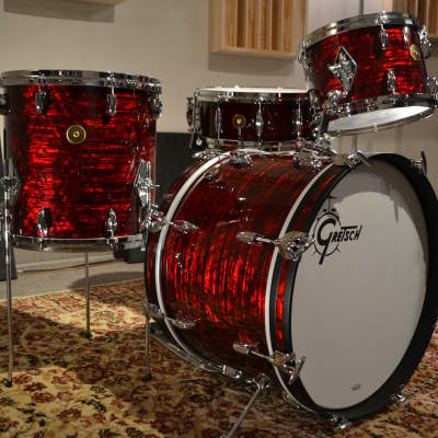 Gretsch 20/12/14/5x14" USA Custom Drum Set w/ Vintage build out - Red Wine Pearl image 1