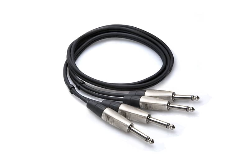 Hosa HPP-003X2 3' Pro Series Dual 1/4" TS to Dual 1/4" TS Audio Cable image 1