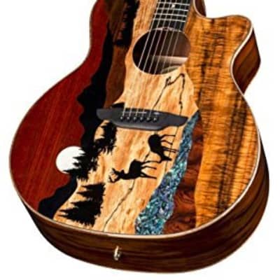 Luna VISTA DEER Tropical Wood Acoustic-Electric Guitar With Case image 3