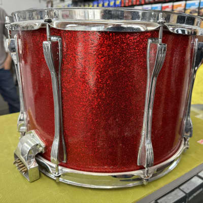 Ludwig 14" Marching Snare Drum 70's - Red Sparkle image 2